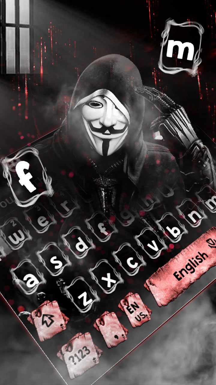 Fake Anonymous Mask Keyboard Theme