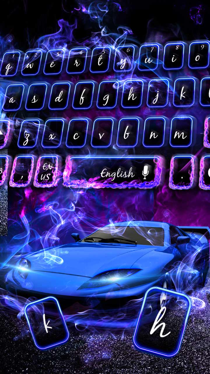 Smoky Colorful Sports Car Keyboard