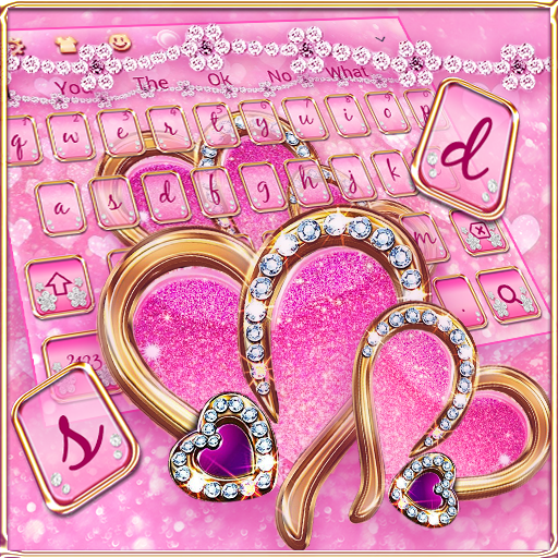 Sparkling Pink Love Heart Keyboard