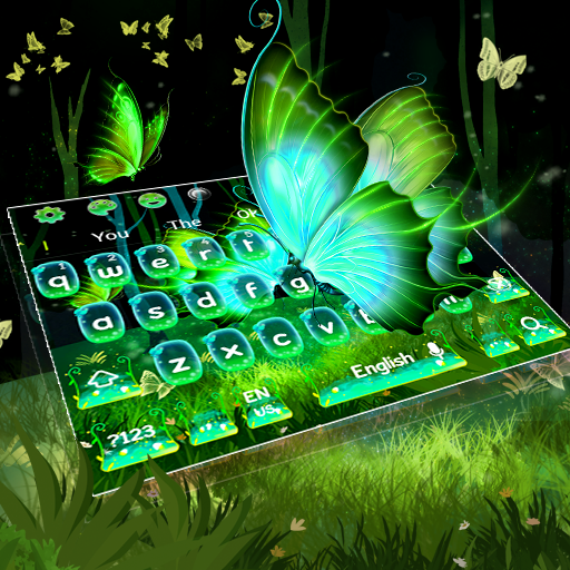 Starry Magical Forest Butterfly Keyboard