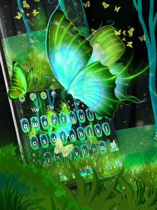 Starry Magical Forest Butterfly Keyboard