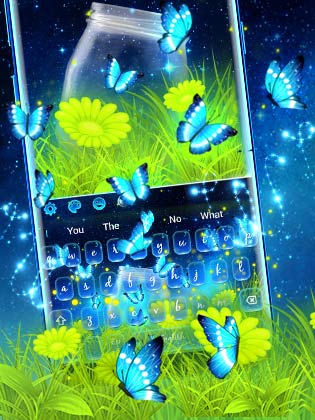 Starry Night Butterfly Keyboard Theme