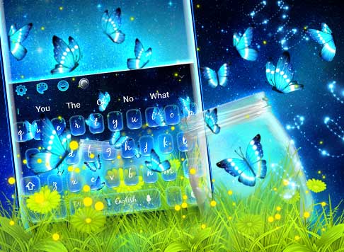Starry Night Butterfly Keyboard Theme