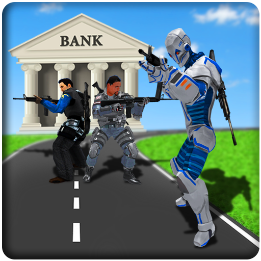 US Police Robot Bank Robbery City Crime