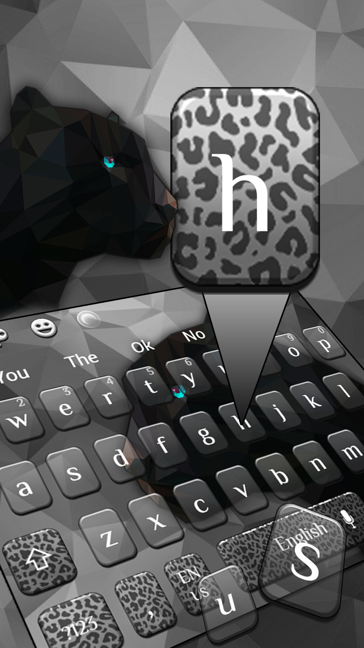Black Polygon Panther Keyboard Theme