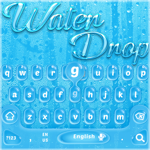 Blue Water Drop Keyboard Theme