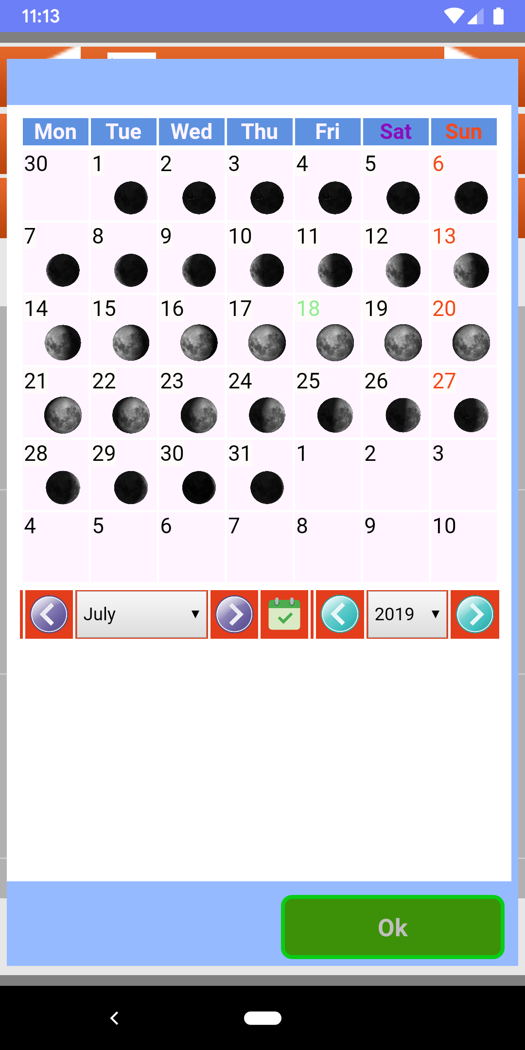 Calendario Lunar Organico
