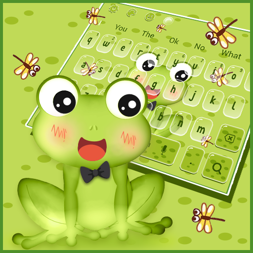 Cute Green Frog Anime Keyboard Theme