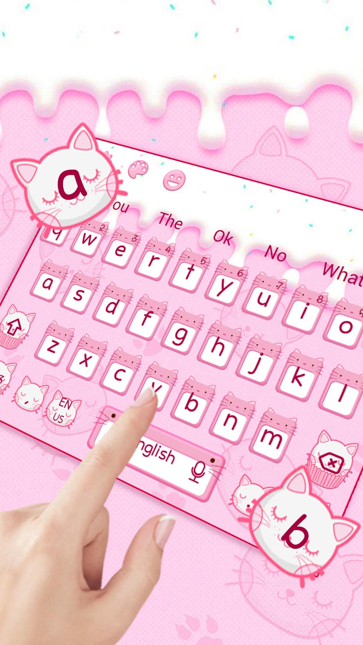 Cute Pink Cat Cupcake Keyboard Theme