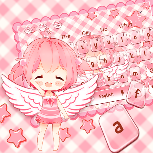 Cute Pink Kawaii Angel Keyboard Theme