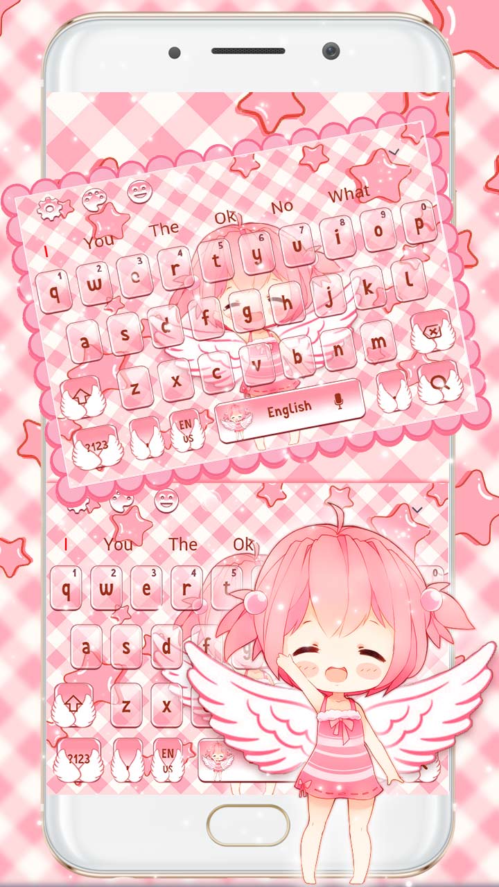Cute Pink Kawaii Angel Keyboard Theme