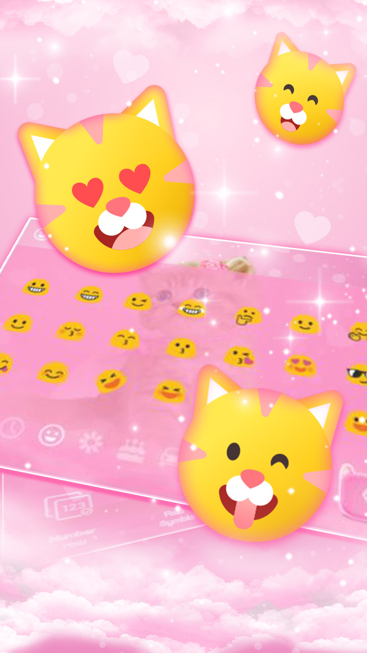 Cute Pink Lovely Kitty Keyboard Theme