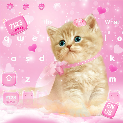 Cute Pink Lovely Kitty Keyboard Theme