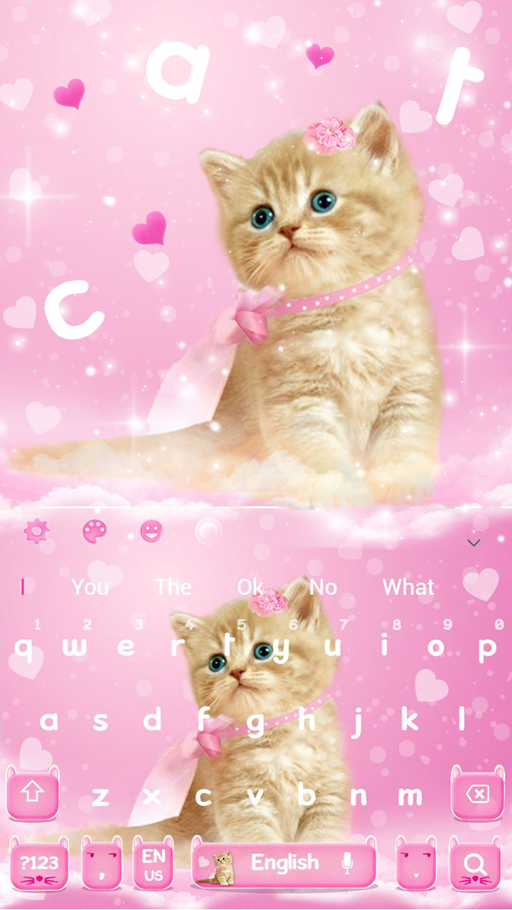 Cute Pink Lovely Kitty Keyboard Theme