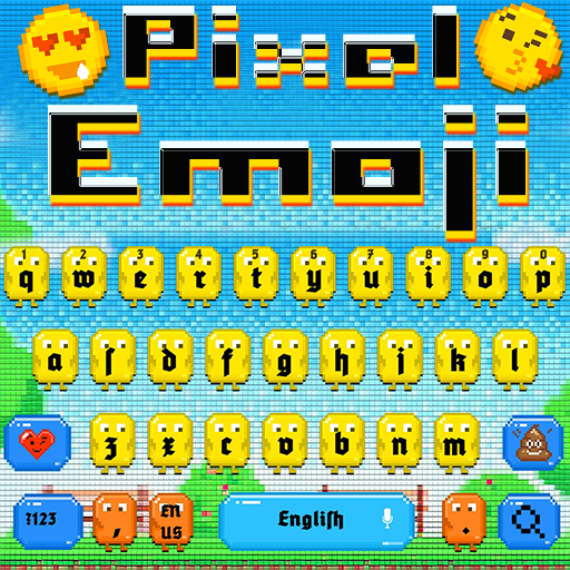 Cute Pixel Emoji Keyboard Theme