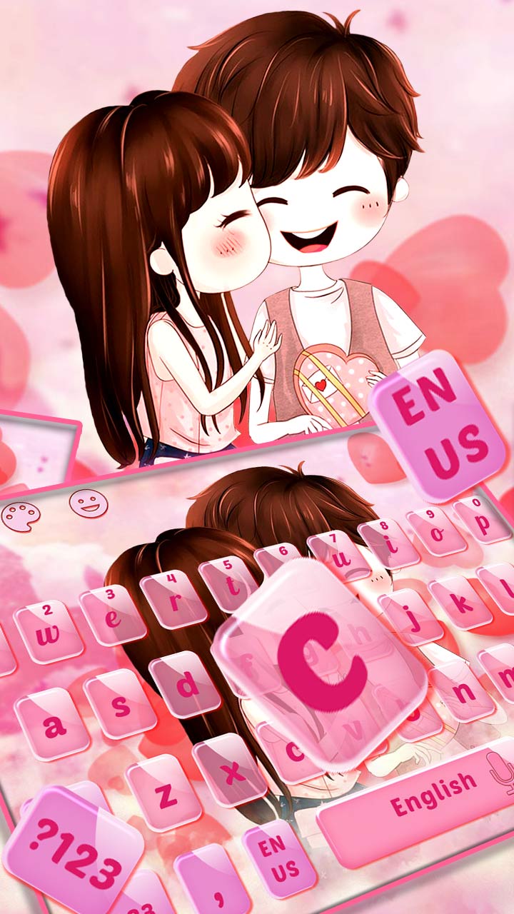 Cute Romantic Love Couple Keyboard