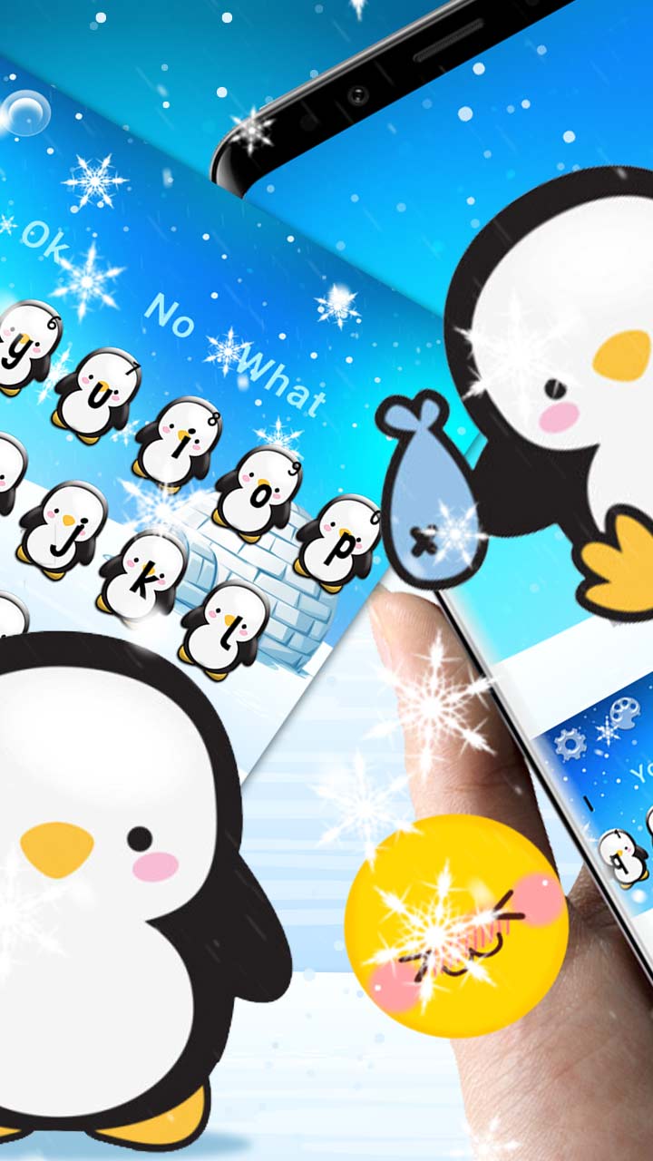 Cute Snow Penguin Keyboard Theme
