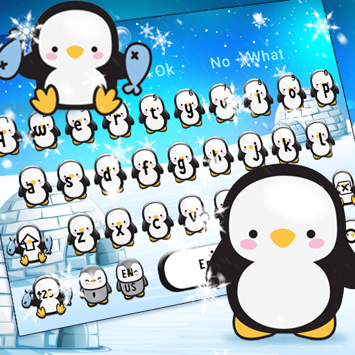 Cute Snow Penguin Keyboard Theme