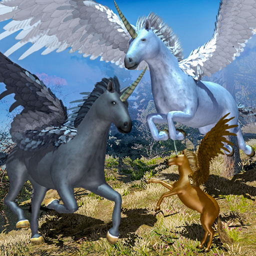 Flying Unicorn Horse Family Jungle Survival