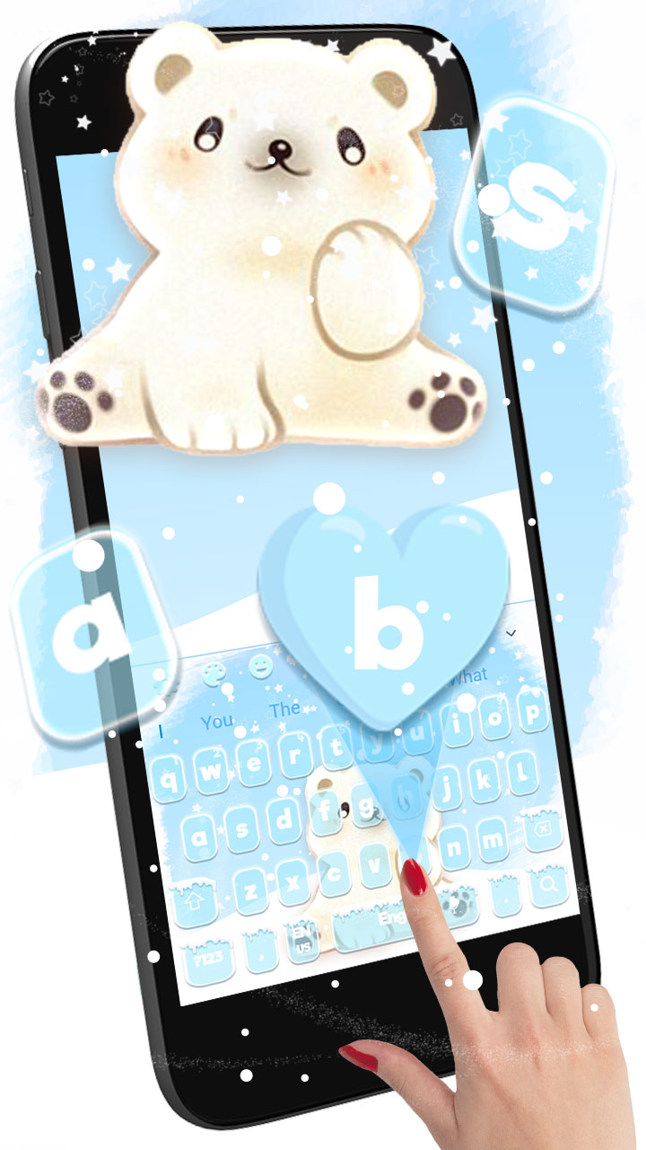 Lovely Anime Polar Bear Keyboard Theme