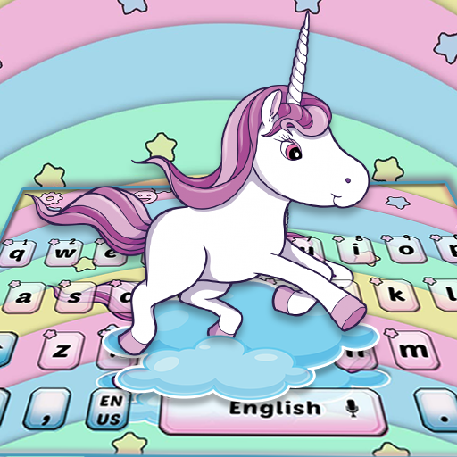 Lovely Colorful Rainbow Unicorn Keyboard