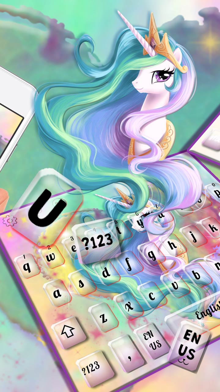 Lovely Pink Unicorn Keyboard Theme