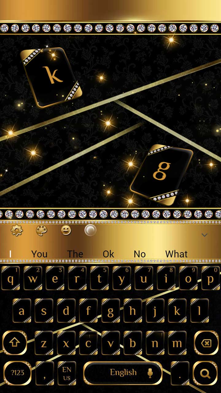 Luxury Black Gold Metal Keyboard