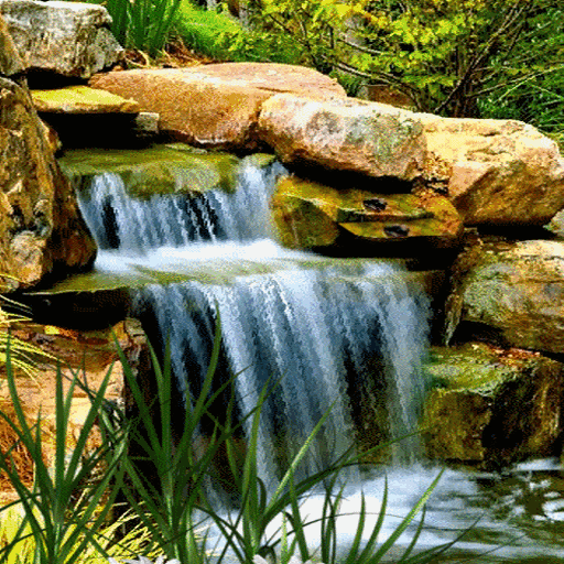 Nature Rocky Waterfall LWP