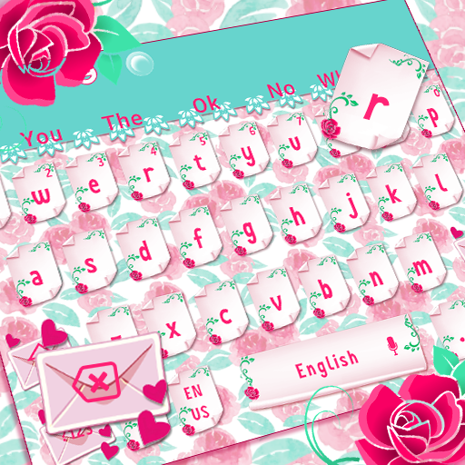 Pink Rose Love Letter Keyboard Theme