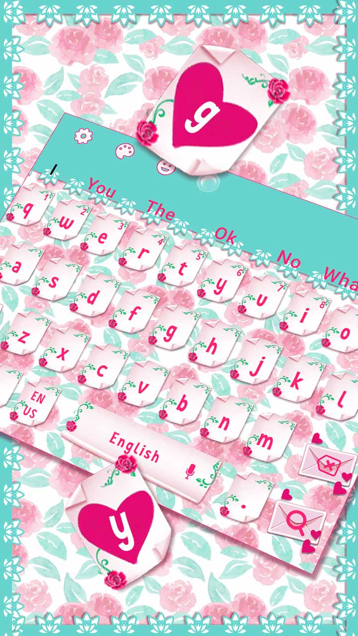 Pink Rose Love Letter Keyboard Theme