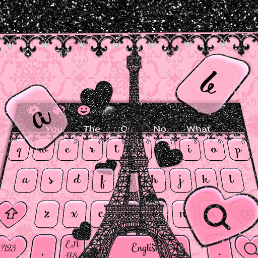 Rose Pink Paris Eiffel Tower Keyboard