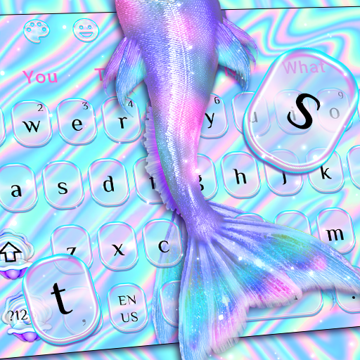 Sparkling Love Hologram Mermaid Keyboard