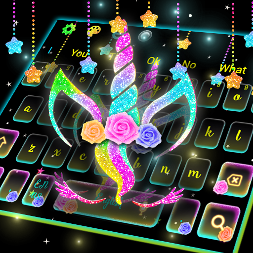 Sparkling Night Star Unicorn Keyboard