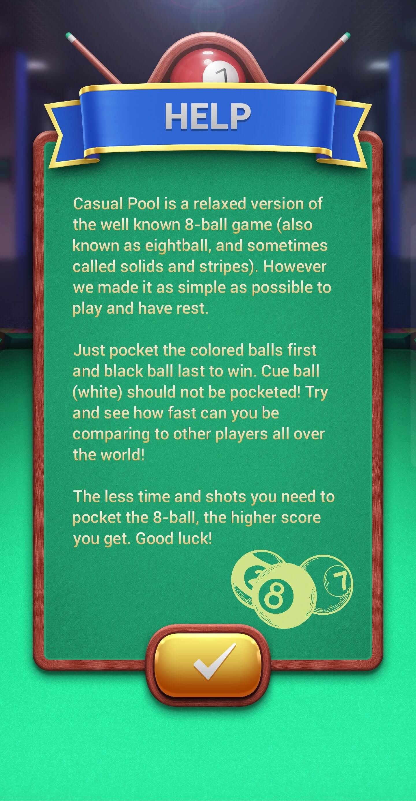 Casual Pool: Touching Billiard