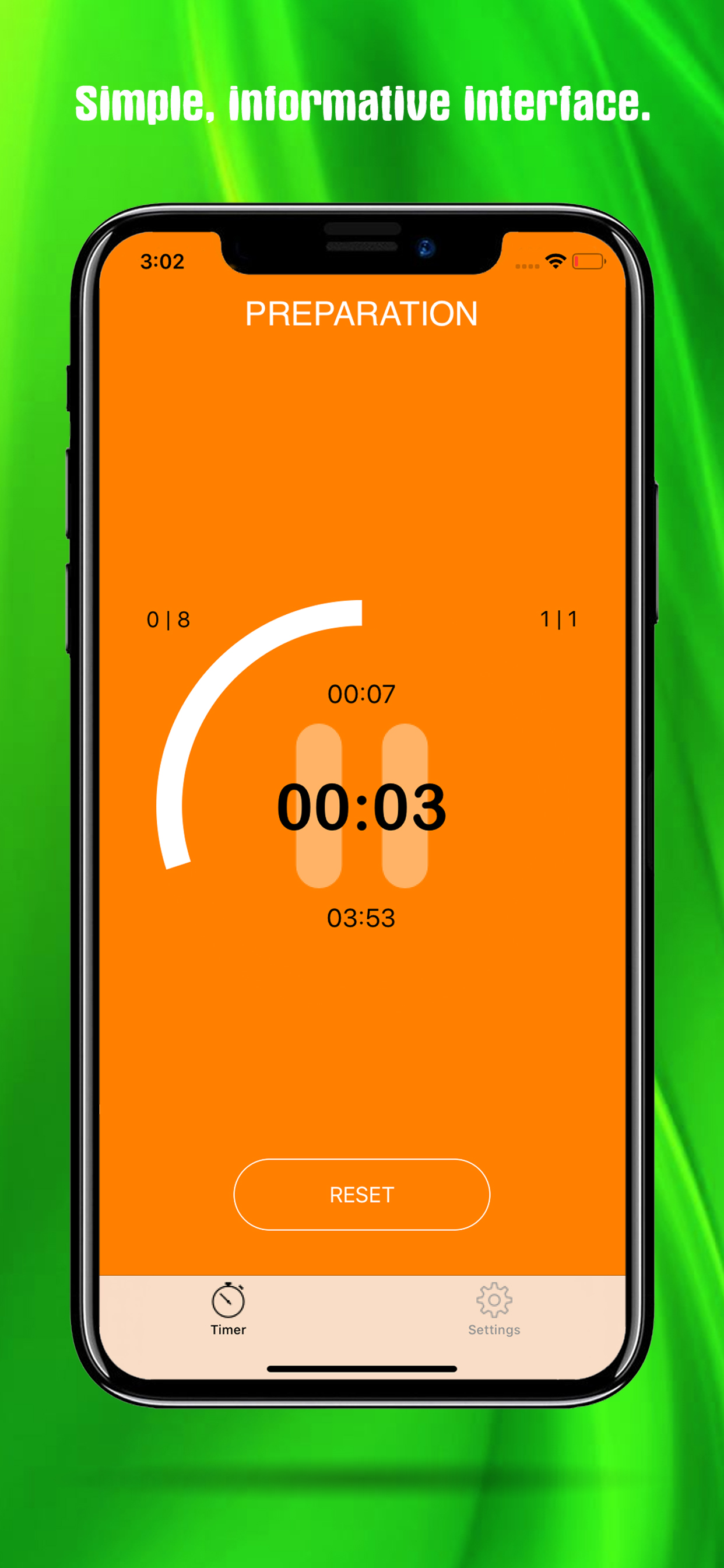 Tabata timer with music