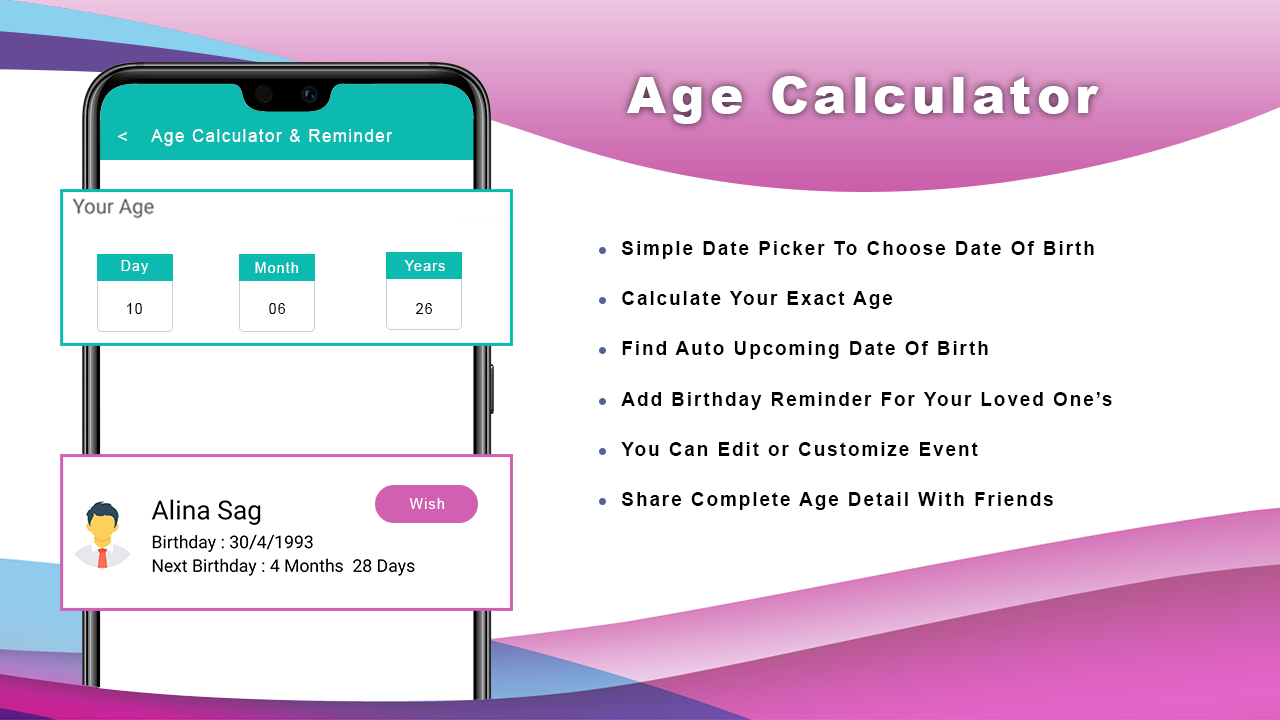 Age Calculator Birthday Reminder