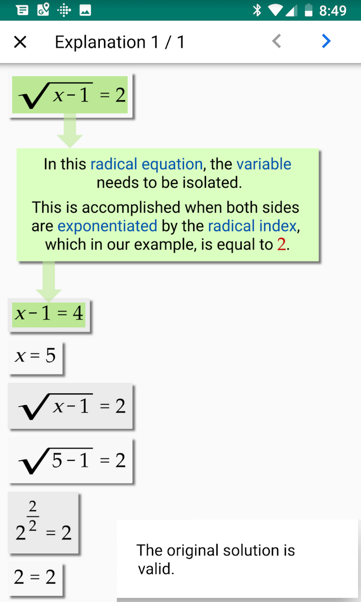 Algebrator math calculator that shows steps