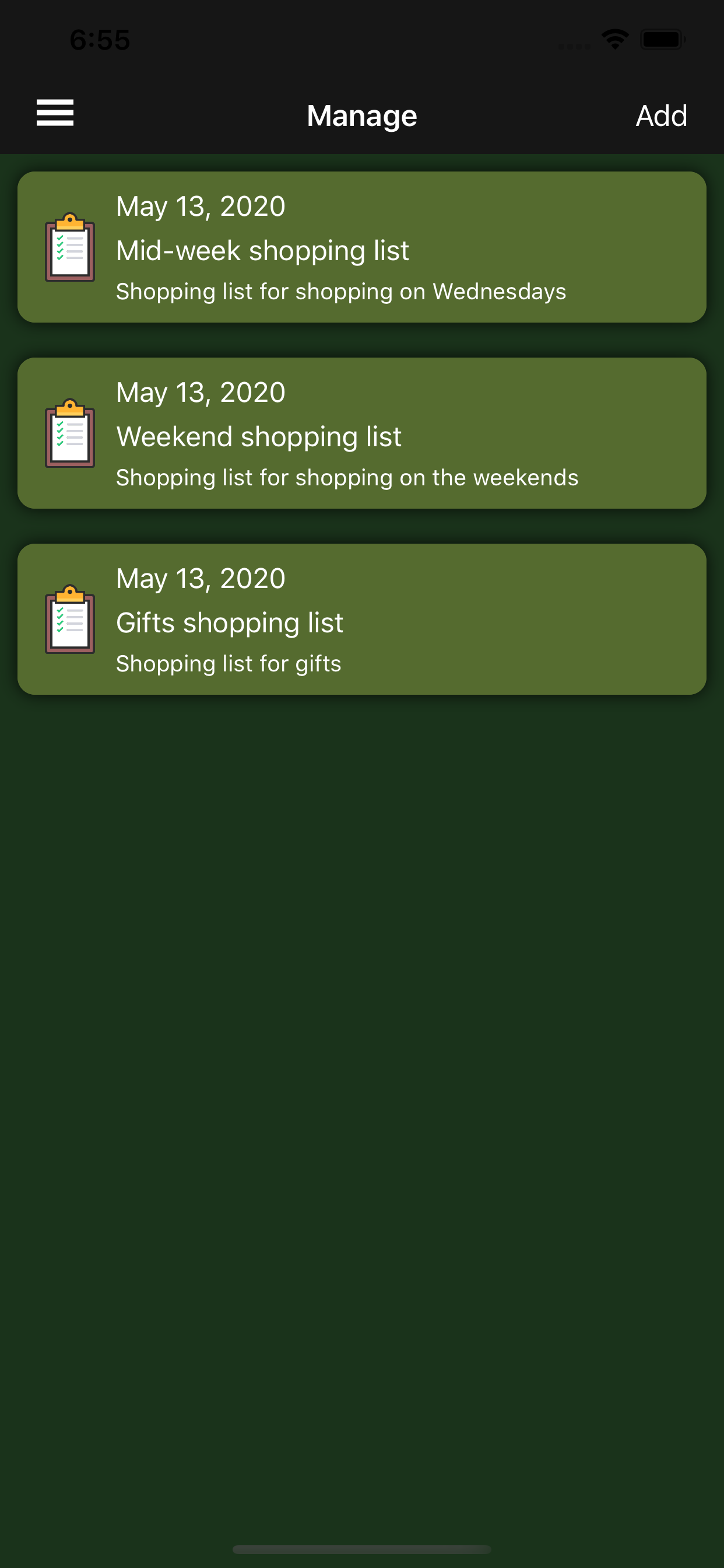 My Shopping Lists