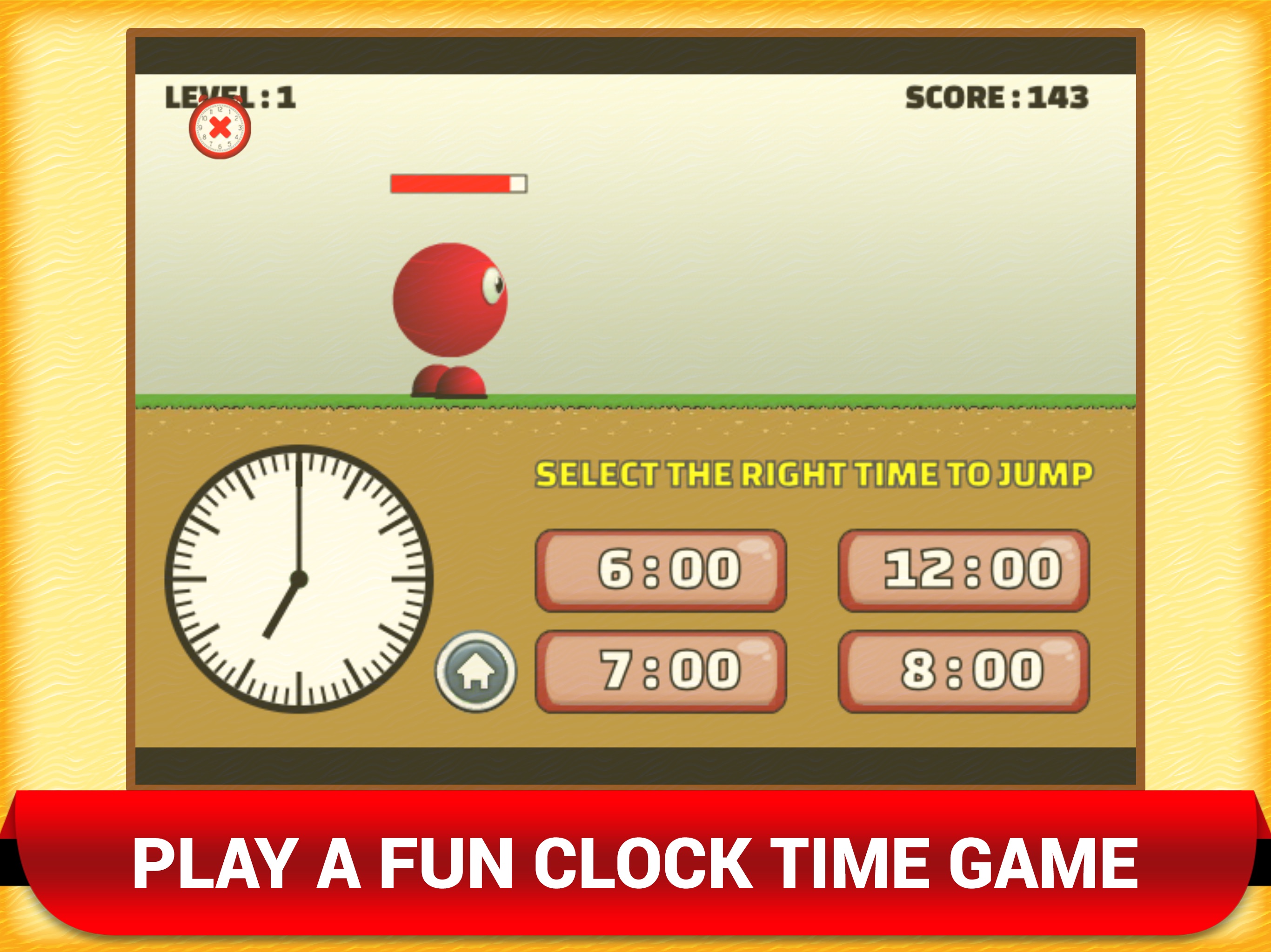 Math Telling Time Clock Game