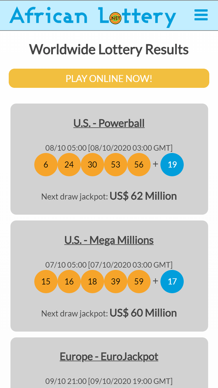 South Africa Lottery results