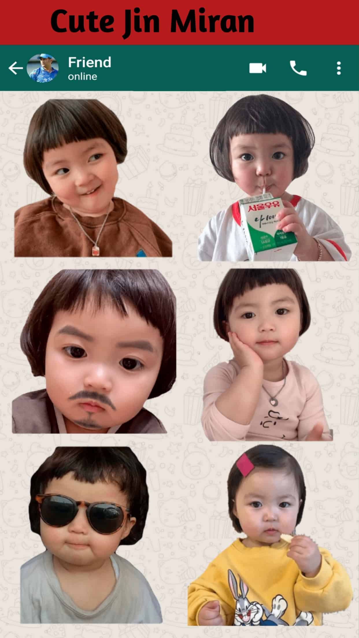 Cute Baby Stickers -Jin Miran WASticker Apps funny