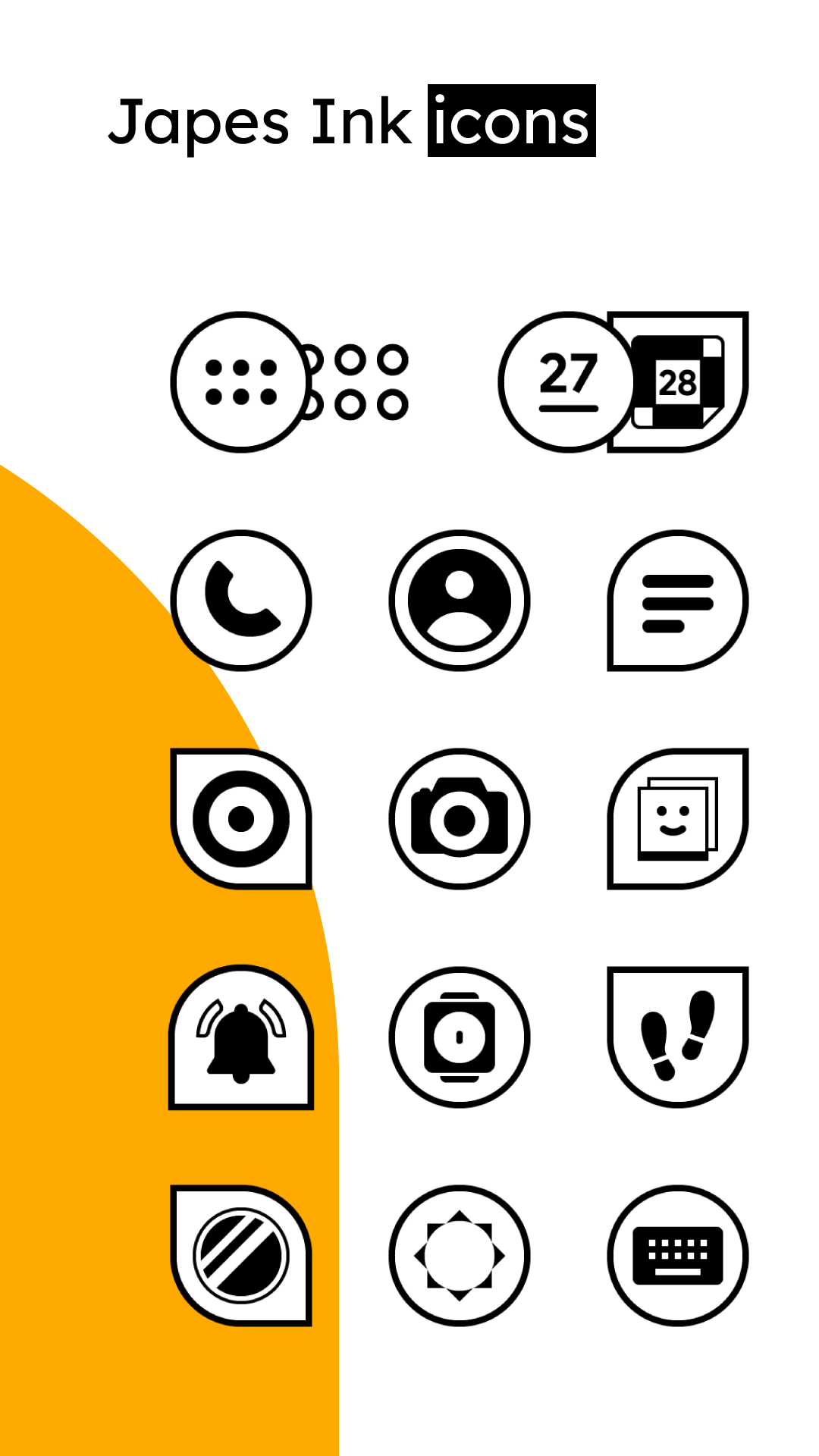 Japes Ink - Black & white HD icon pack
