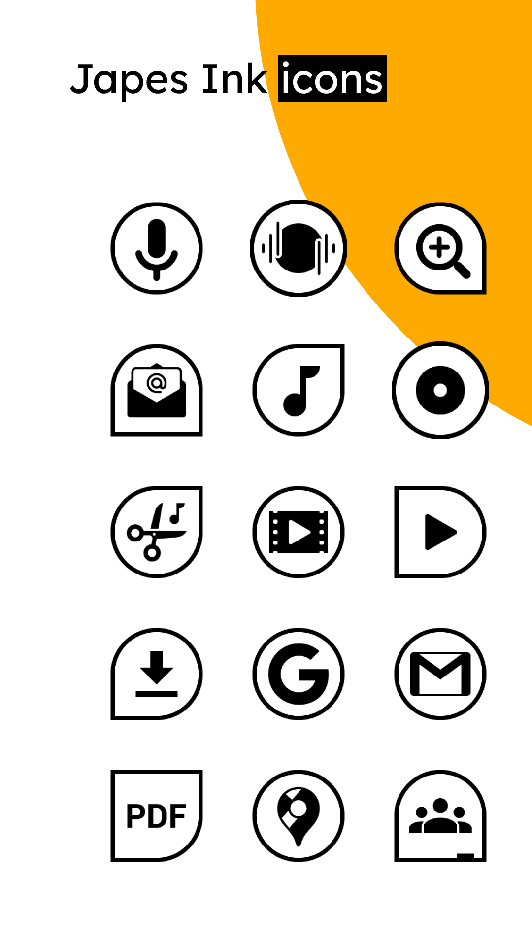 Japes Ink - Black & white HD icon pack
