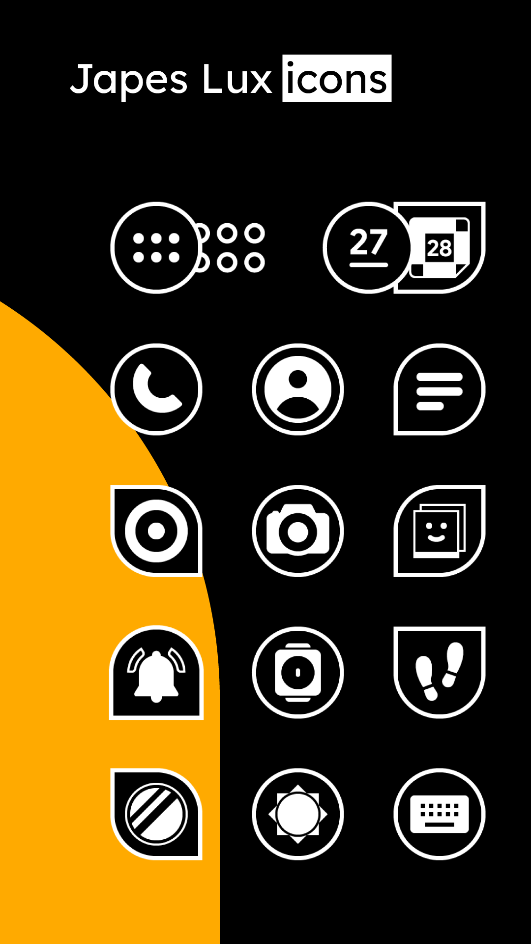 Japes Lux - White & black HD icon pack