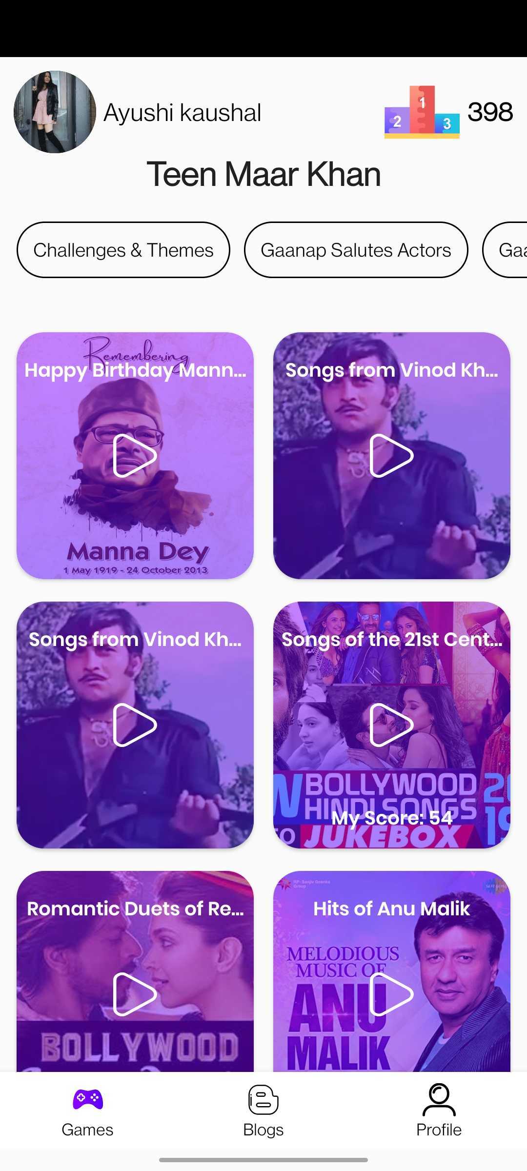 GaanaP - Games for Bollywood Music Fans