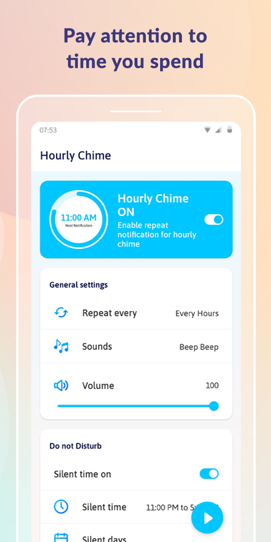 Hourly Chime: Time Manager & Hours Timer Clock