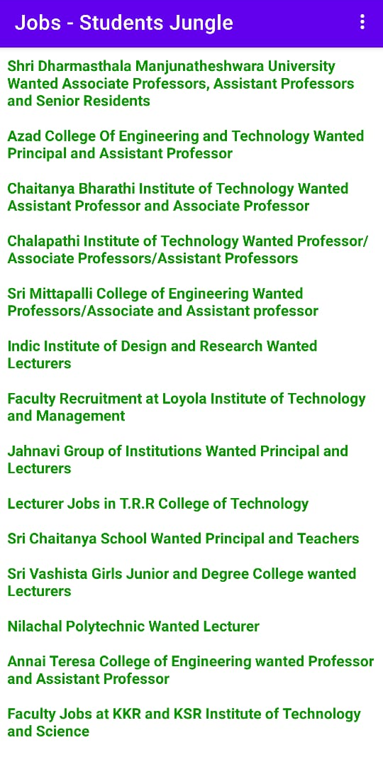 Jobs in Colleges and Schools