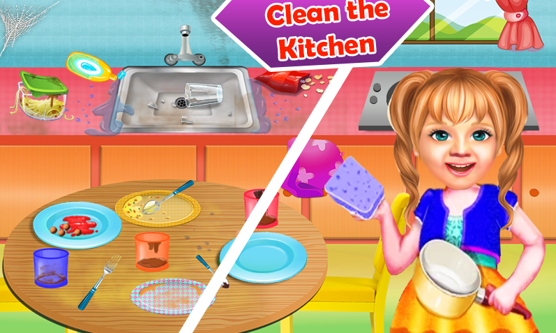 Sweet Baby Girl Cleaning Games 2021: House Cleanup